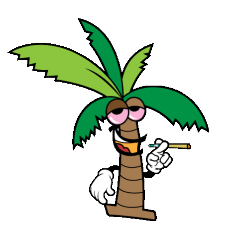 Palm Tree Smoking Sticker by TREE O FIVE