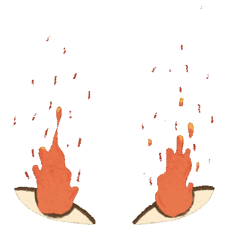 Angry Fire Sticker by Renata S Cabrera
