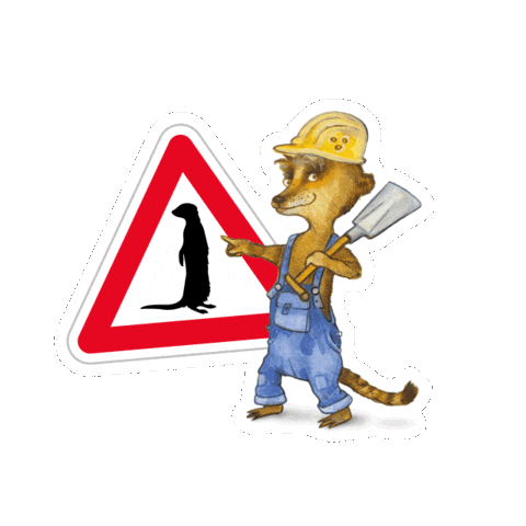 Baustelle Erdmännchen Sticker by stadtkonstanz