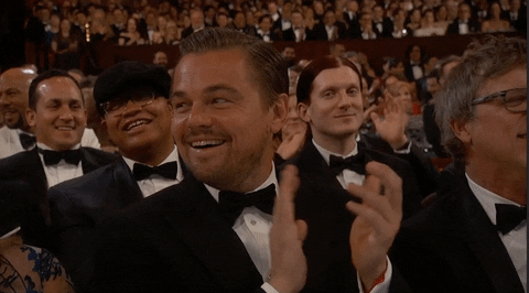 leonardo dicaprio clapping GIF by The Academy Awards