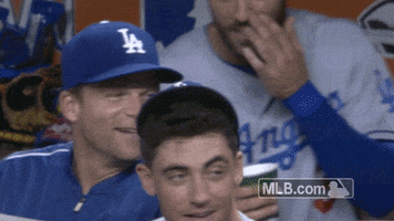 los angeles dodgers laughing GIF by MLB