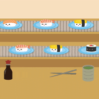 Sushi Conveyor Belt GIF by evite