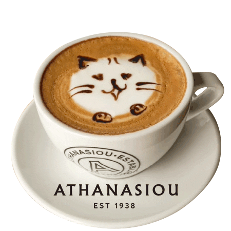 Cat Coffee Sticker by Athanasioupty
