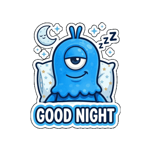 Sleepy Good Night Sticker by Momo & Tulus