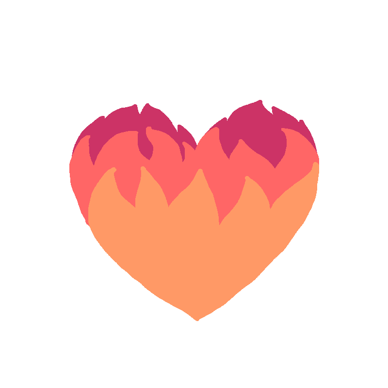 Heart Fire Sticker