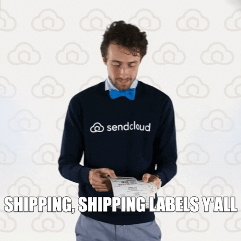 Sendcloud happy shipping giving free shipping GIF