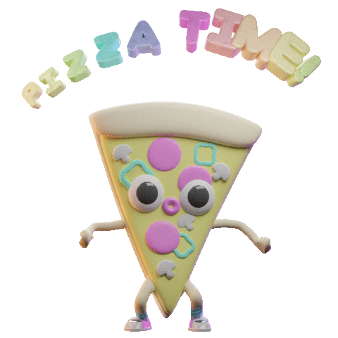 Happy Pizza Time Sticker by AshleyBlanchette for iOS & Android | GIPHY