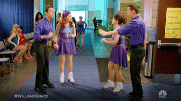 skating will and grace GIF by NBC