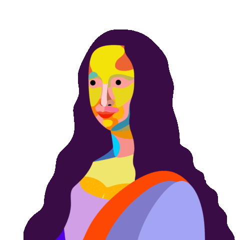 Looking Mona Lisa Sticker by STUDIOMIKLUS