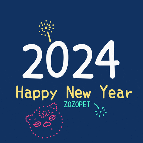 zozopet happy new year fireworks 2024 新年 GIF
