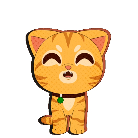 Meow Cute Cat Sticker by THE KIFFNESS