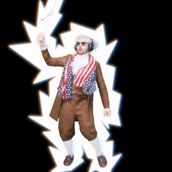 Shocked Ben Franklin GIF