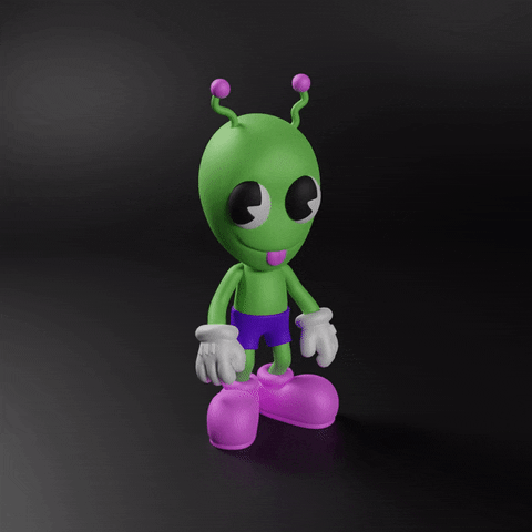 Toonies alien toy ufo goofy GIF