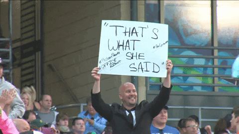 thats what she said the office night GIF by Kane County Cougars