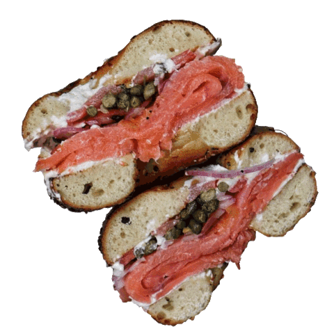 Smoked Salmon Eating Sticker by Black Seed Bagels