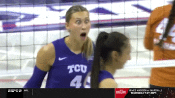 Ncaa Volleyball Wow GIF by TCU Athletics