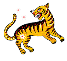 Tiger Feline Sticker by CATALINA ESTRADA