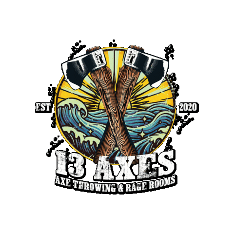 Axe Throwing Rage Room Sticker by 13 Axes Australia