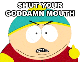 Eric Cartman Shut Up Sticker by South Park