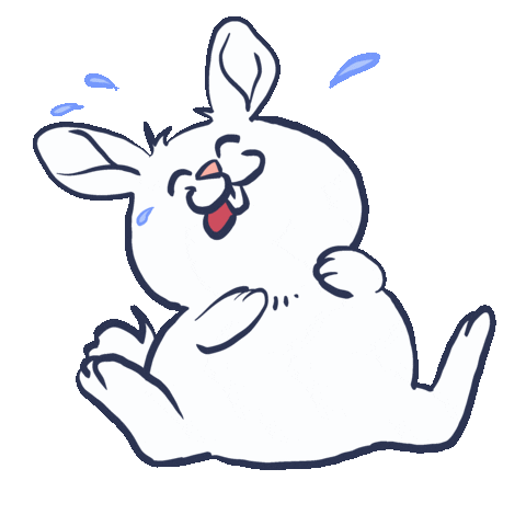 Bunny Laughing Sticker by Zaromatt