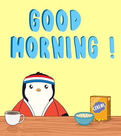 Good Morning Hello GIF by Pudgy Penguins