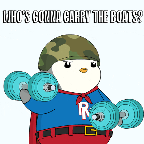 Carrying Work Out GIF by Pudgy Penguins