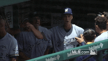 milwaukee brewers dugout dance GIF by MLB