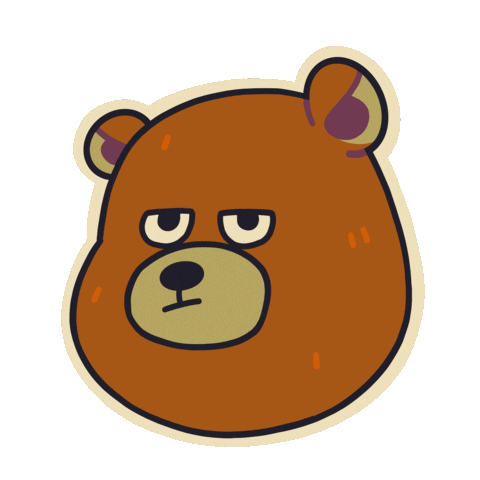 Yeah Right Bear Sticker by MokaJake