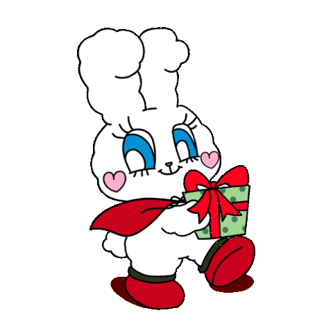 Bunny Rabbit Christmas Sticker by HIKOCO