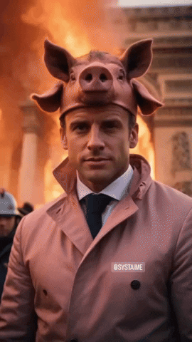 Pig Macron GIF by systaime