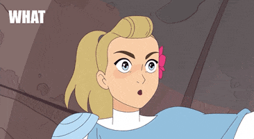Cartoon gif. She-Ra from She-Ra and the Princesses of Power. She looks shocked and enamored with what she's seeing as she says, "What. Is. That!" With each word, the camera zooms closer to her face and the last scene is just her starry-eyed look.