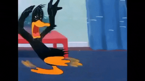 Daffy Duck crying hysterically