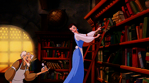 Image result for belle library ladder gif"