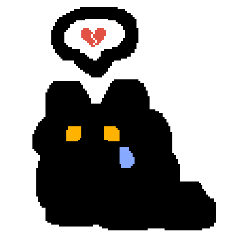 Sad Black Cat Sticker