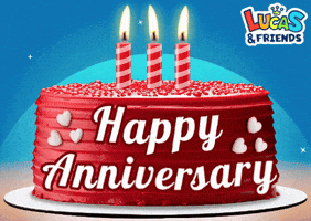 Happy Anniversary GIF by Lucas and Friends by RV AppStudios