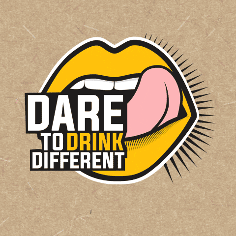 DaretoDrinkDifferent logo beer tongue bier GIF