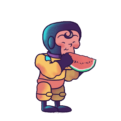 Astronaut Eating Sticker