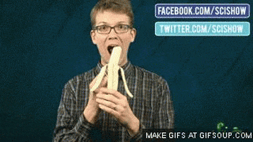 banana eats GIF