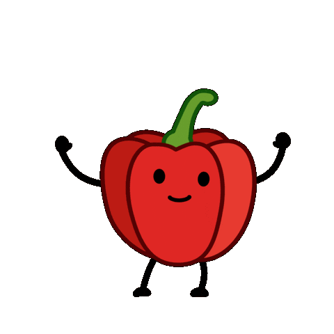 Red Pepper Happy Dance Sticker by Petrella