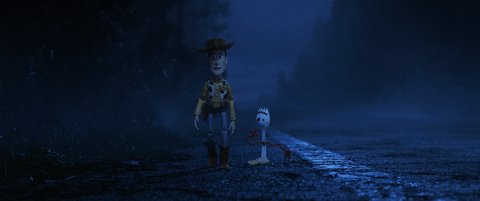 woody and forky walking