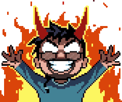 Fire Pixel Art Sticker