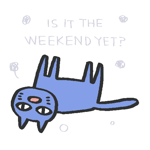 The Weekend Waiting Sticker by Simian Reflux