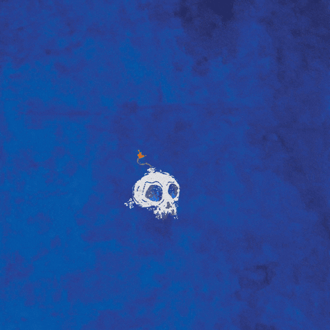 niftyjutsu blue skull bomb bleu GIF