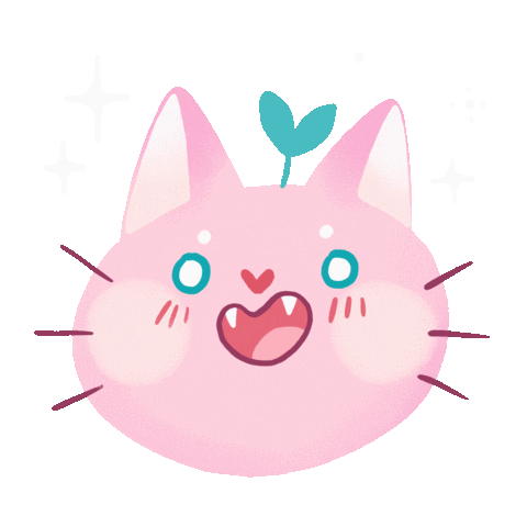 Cat Pink Sticker by Aadorah