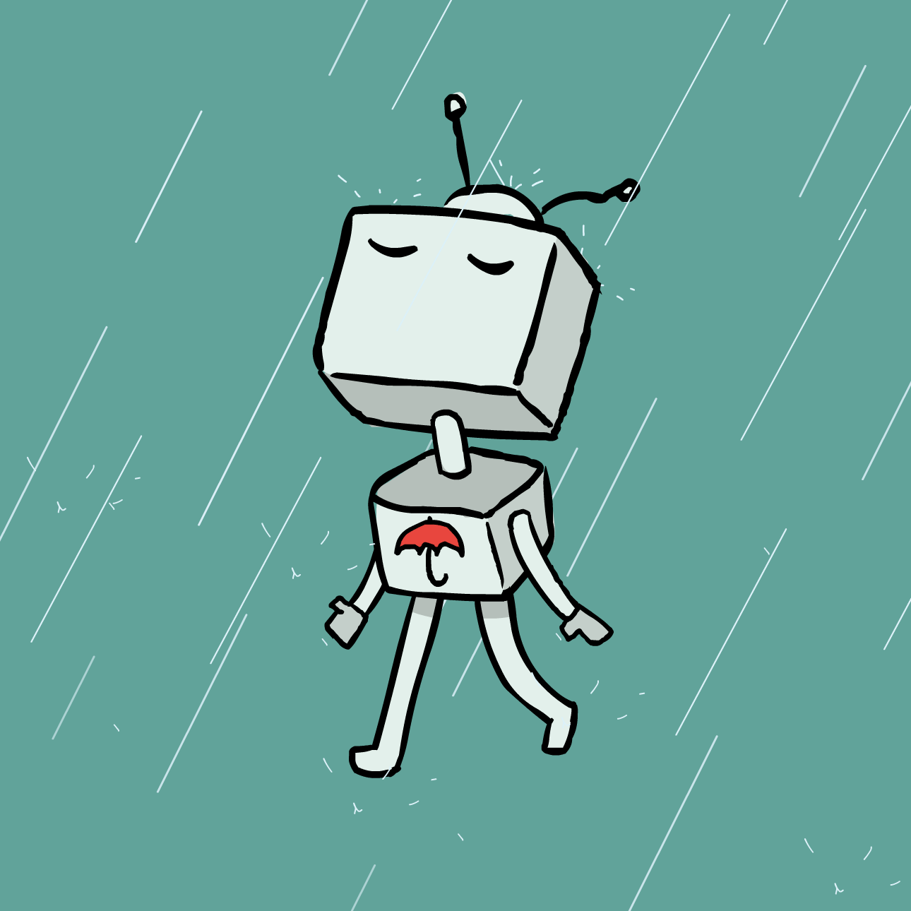 Robot Raining GIF by rawrmos Find & Share on GIPHY