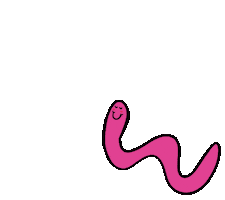 Pink Worm Sticker