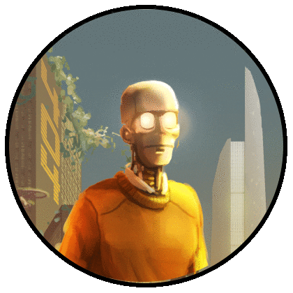 Glitch Robot Sticker by Just A Gent