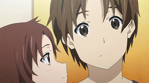 anime girl and boy kiss gif