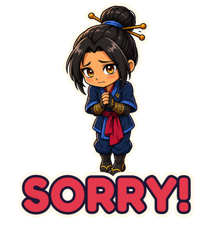 Sorry My Bad Sticker by CobraCat Games