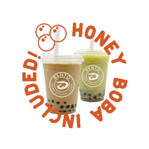 Bubble Tea Drink Sticker by BENTO Asian Kitchen + Sushi
